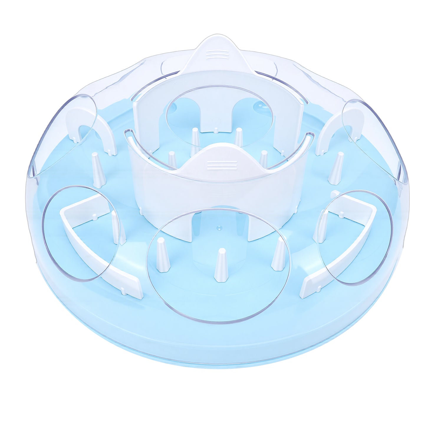 Interactive Cat Puzzle Feeder Funny Cat Puzzle Food Dispenser Enrichment Toy For Pets Play And Exercise Blue