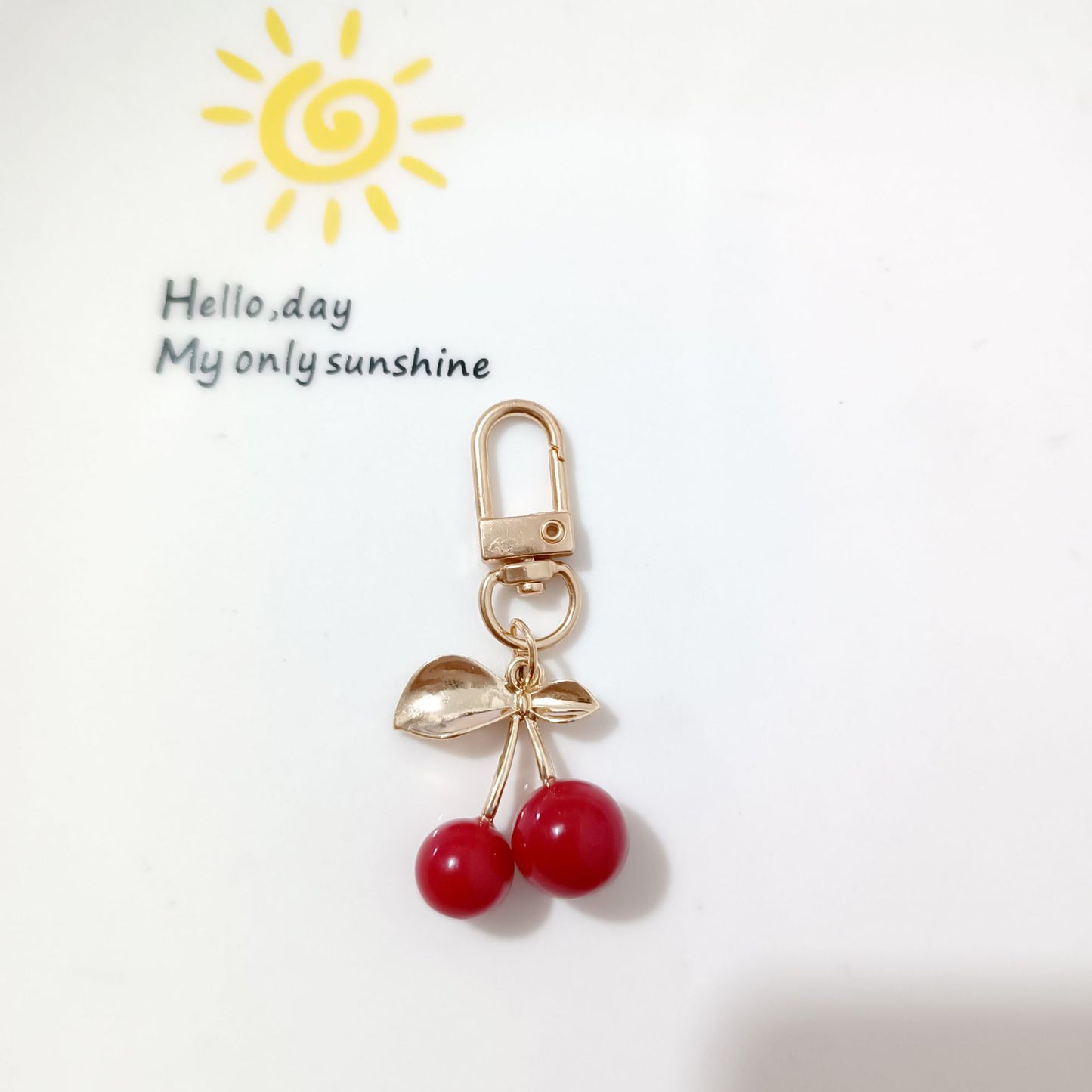 Korean Style K Gold Leaf Cherry Pendant Alloy Accessories Diy
