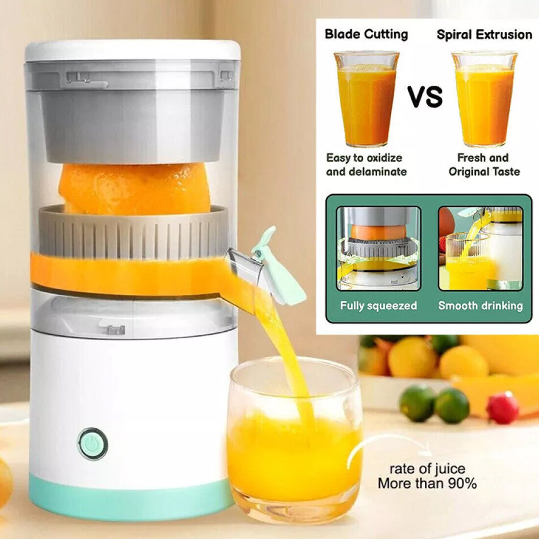 Electric USB Charging Juice Presser Squeezer Orange Lemon Watermelon Juicer UK