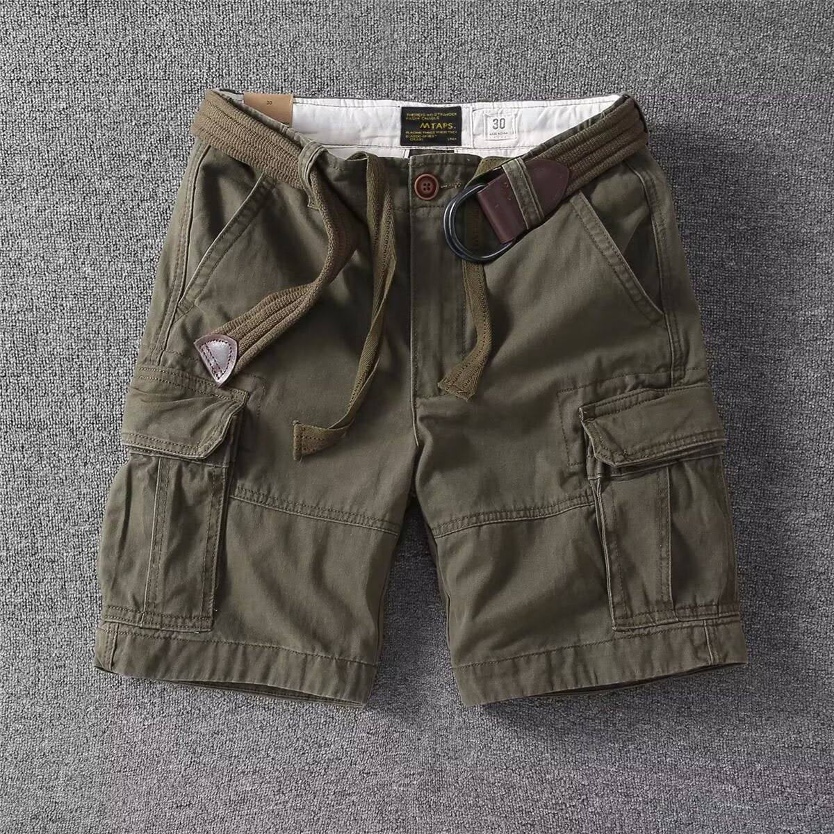 Mens Loose-fit Korean-style Trendy Mid-length Workwear Pants