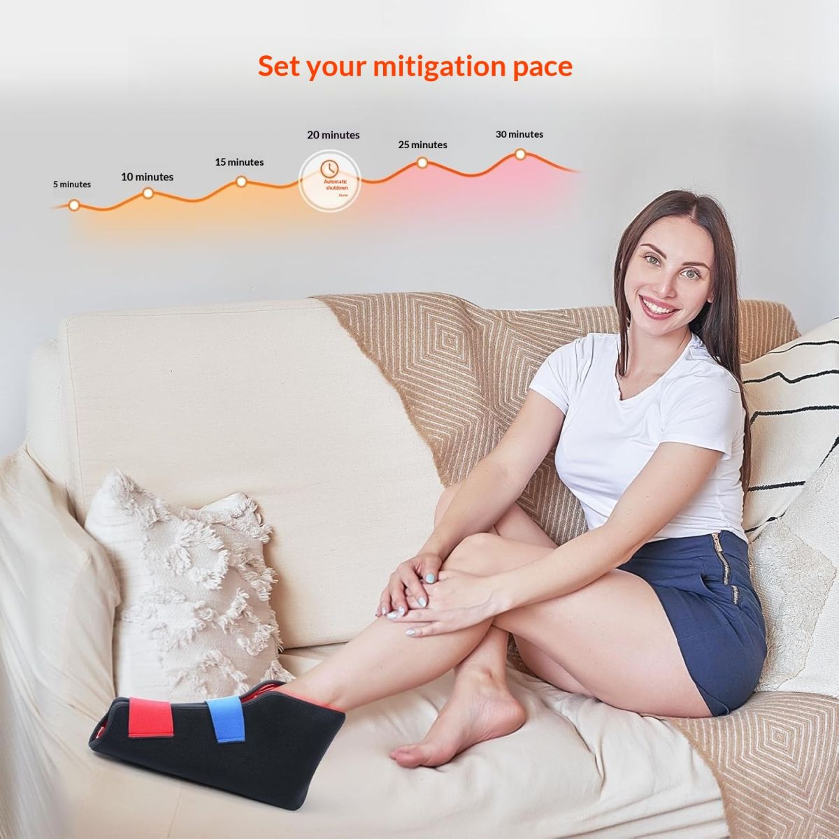 Red Light Therapy Foot Brace With Heating And Massage For Ankle Support