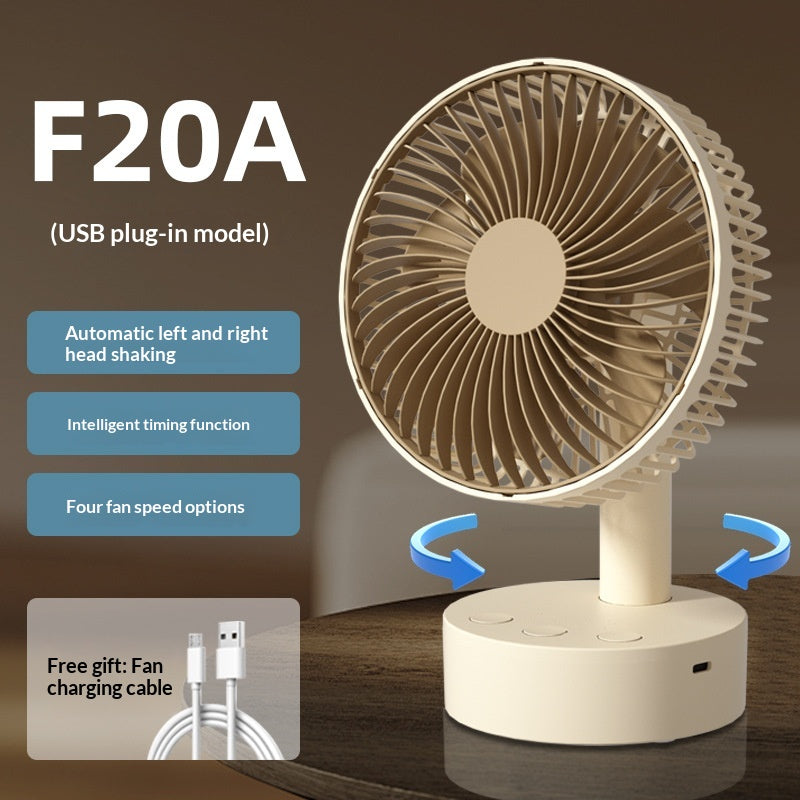 Compact Desktop Charging Fan For Home And Office