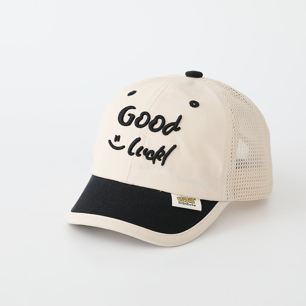 New Children's Multi-color Mesh Breathable Patchwork Baseball Cap With Fun English Embroidery, Korean-style Casual Style Sun Hat