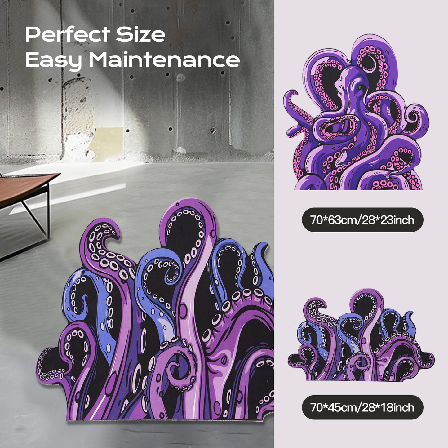 Green And Purple Cthulhu Rugs Water Absorbent Bath Mat Octopus Anime Rug Graphic Gothic Bathroom Rugs Fantasy Decorate, Non Slip Backing, Unique Gift & Decor For Gamers, 27x18 In