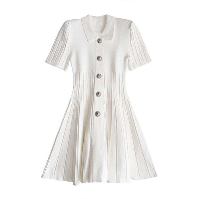 New Womens Polo-neck Knitted Dress