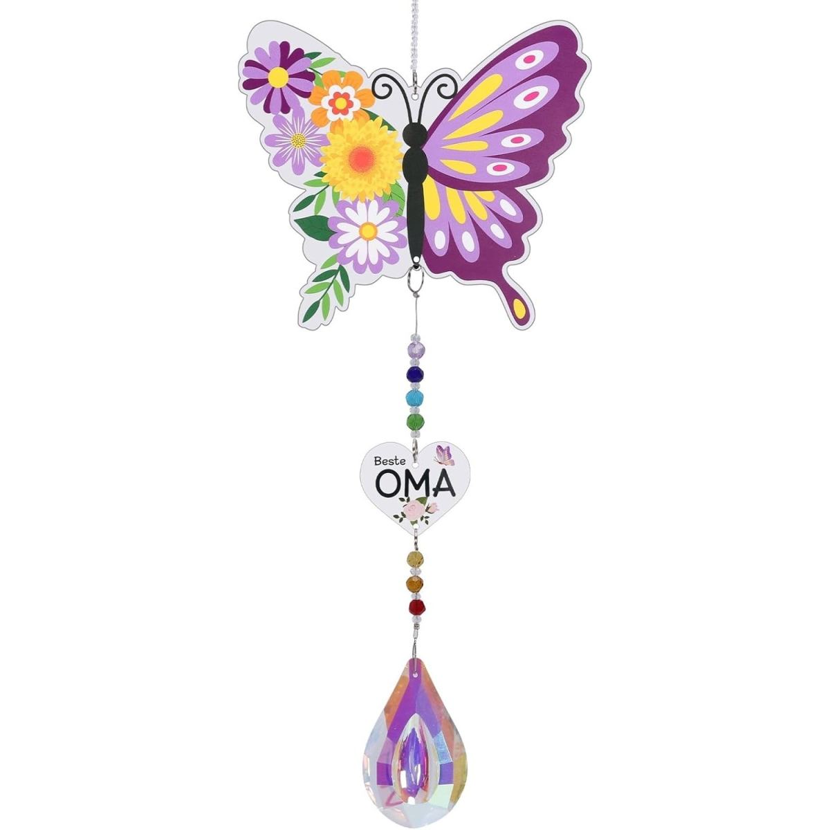 Mother's Day Gift Best Grandma Suncatcher Butterfly Acrylic Suncatcher Crystal Pendant Window Decoration Grandmother's Birthday Gift Gift For Grandma Mother's Day Birthday Christmas