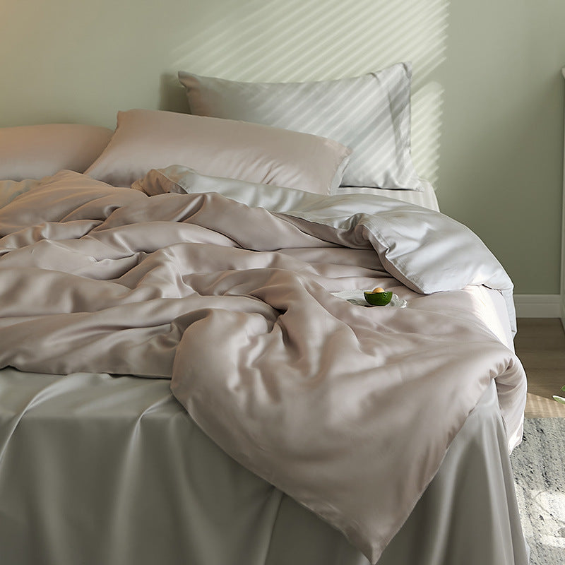 Solid-color Viscose Cooling Quilt Set For Home Use