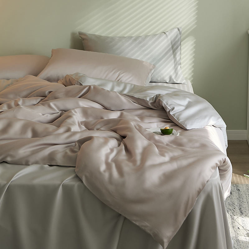 Solid-color Viscose Cooling Quilt Set For Home Use