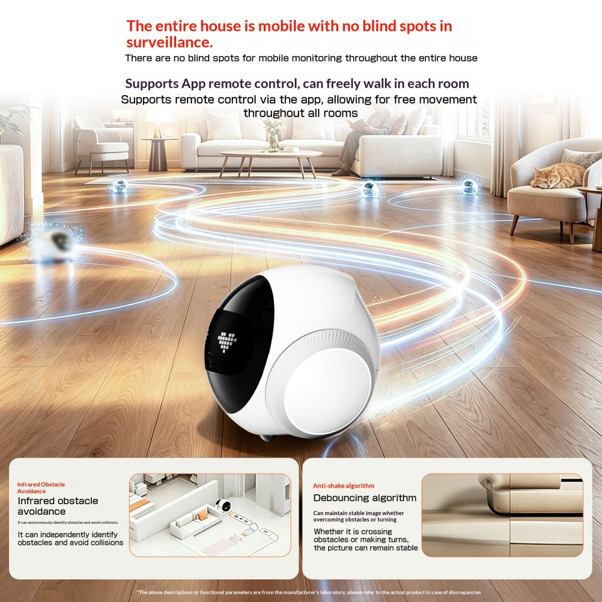 AI-powered Pet Companion Robot With Remote-controlled Home Surveillance Camera