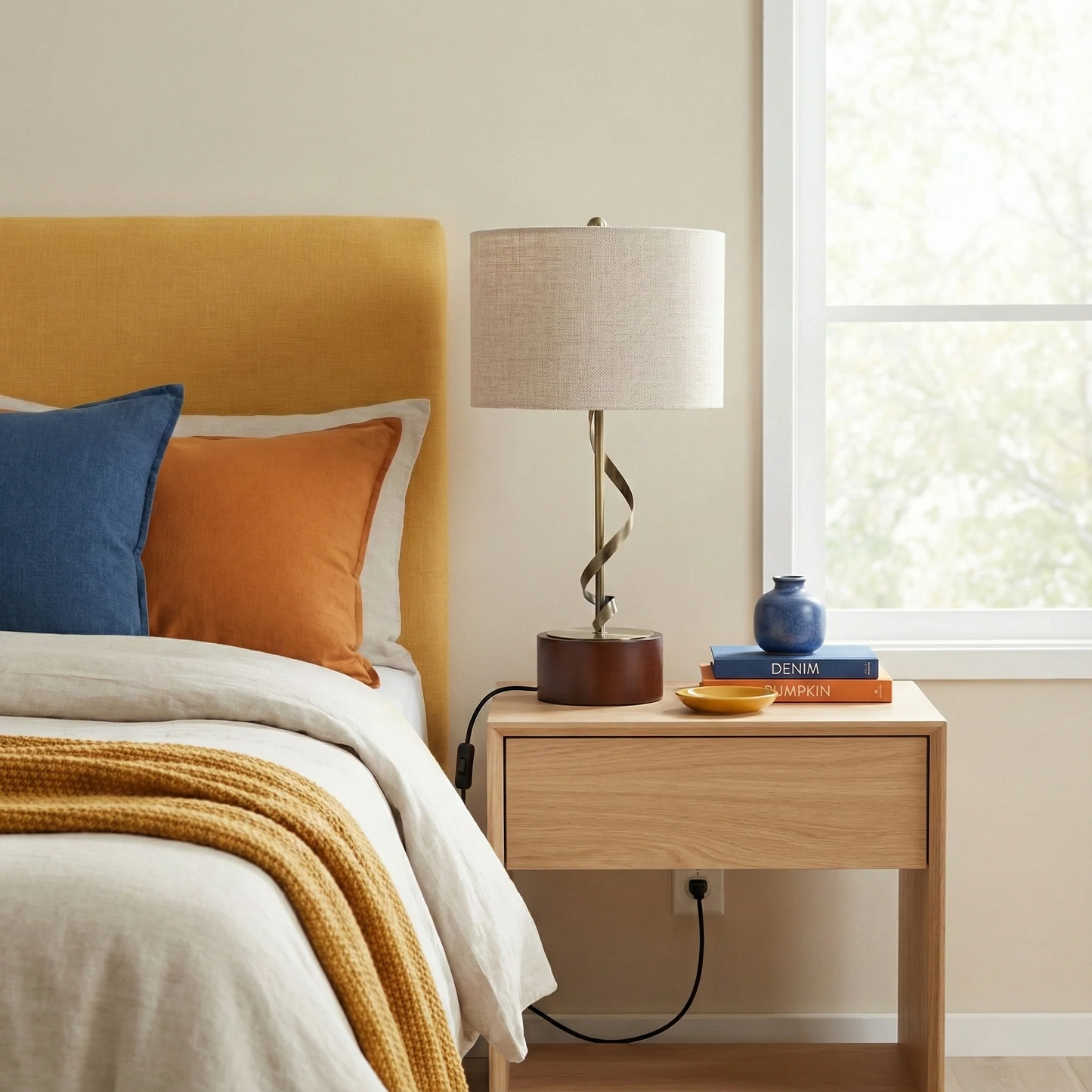 Bedside Bedroom Nightstand Desk Lamp Bedroom Study Lamps Solid Wood Creative Lights Reading Living Room Table LampsFoundry Twisted Metal Table Lamp 110V