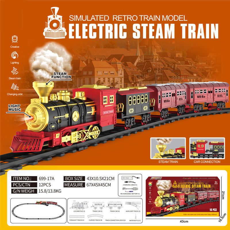 Classic Smoking Track Train For Christmas Toys