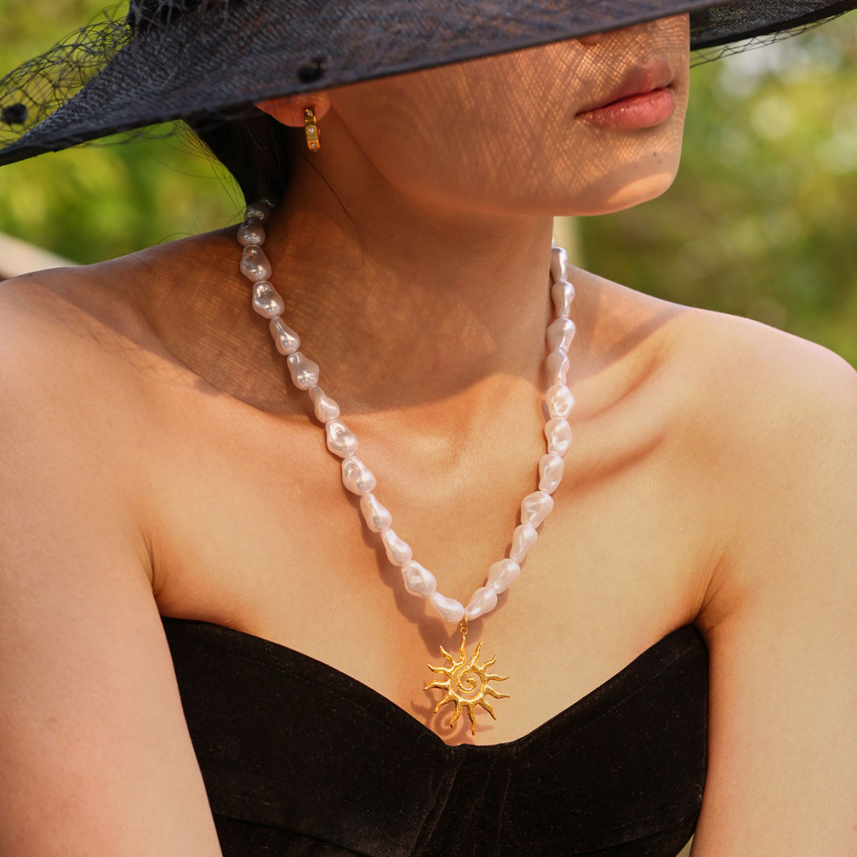 Ocean Series Baroque Shell Pearls Starfish Multi-accessories Necklace