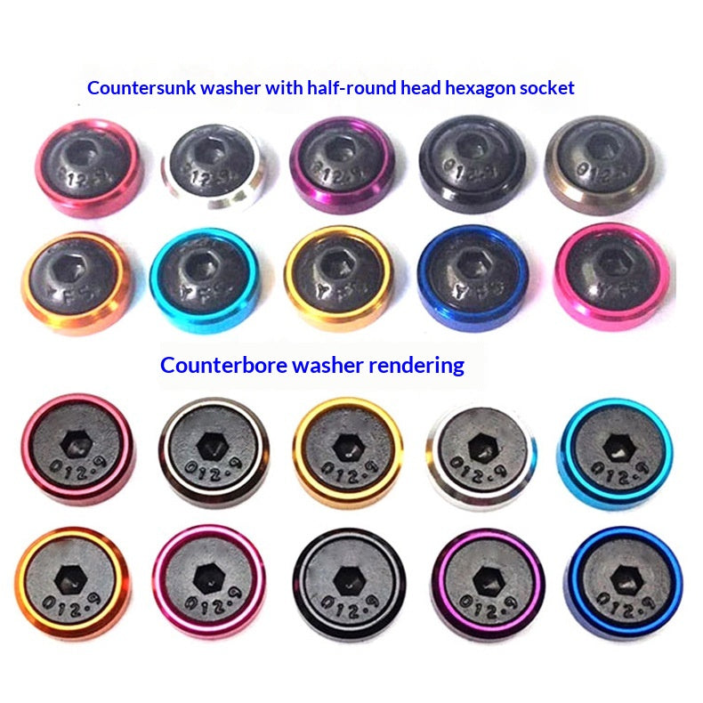 DIY 4WD Car Accessories Aluminum Alloy Washers With Countersunk Holes