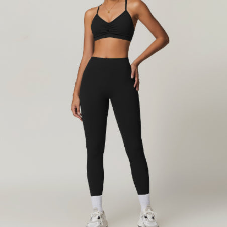 Beauty Back Yoga Clothes Suit Cargo Pocket Sports Suit High Waist Hip Lift Workout Clothes