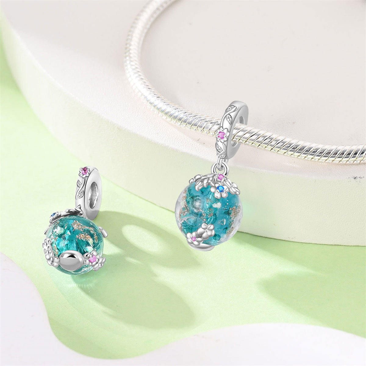 Luminous Copper Plating 925 Silver DIY Ornament Accessories Bracelet Beads