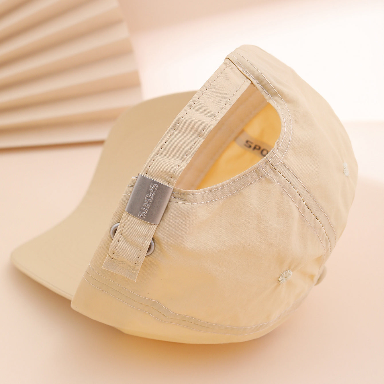 Korean Version Of A Simple Solid-color Embroidered Letter Quick-drying Baseball Cap With Adjustable Soft Top Sunshade Beanie Hat, Suitable For Outdoor Versatility