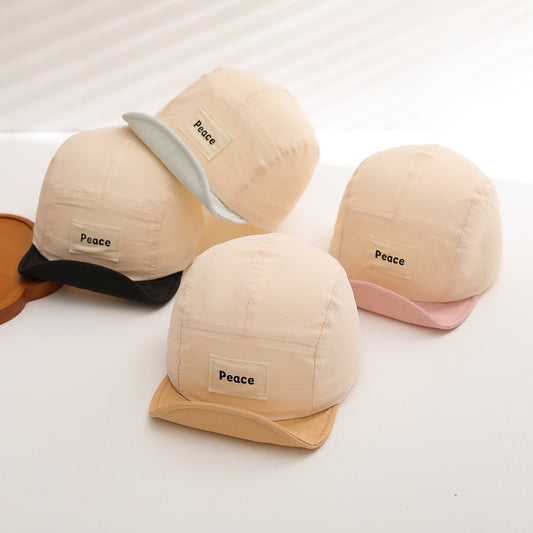 Japanese-style Multi-color Striped Five-piece Children's Hat, Lightweight, Quick-drying, Soft Brim, Outdoor Sun Protection Hat