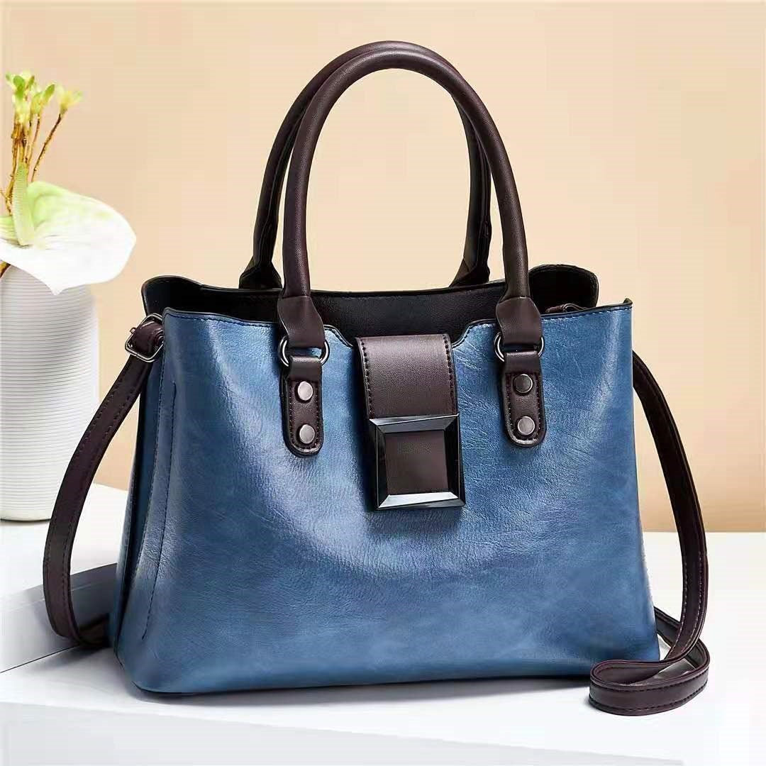 Korean-style Large-capacity Multi-layer PU Leather Shoulder Crossbody Bag