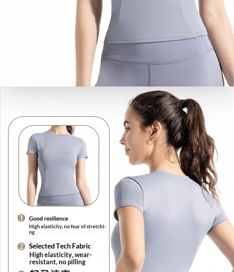 Summer Fitness Running Sportswear Moisture-Wicking Quick-Drying Tight-Fitting Short-Sleeved Outdoor Five-Point Yoga Shorts Set