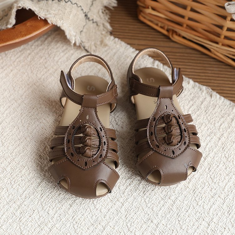 Baotou Woven Roman Sandals 2026 Summer New Arrival Korean Style Princess Shoes For Girls With Openwork Design And Skirt Matching