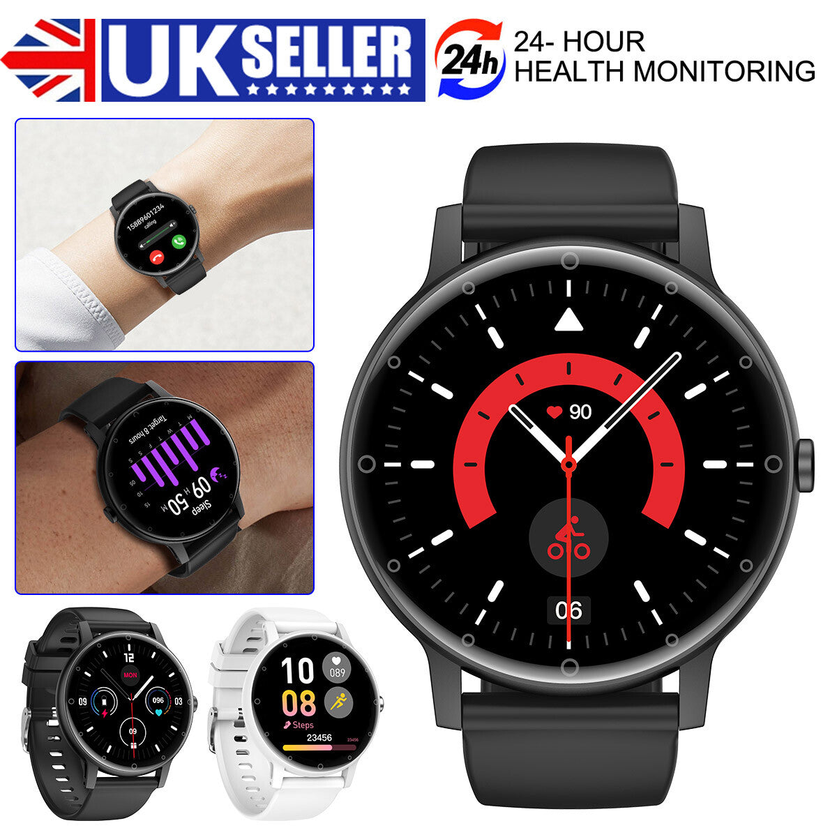BT Bluetooth Call Smart Watch Outdoor Sports Fitness Tracker Voice Assistant