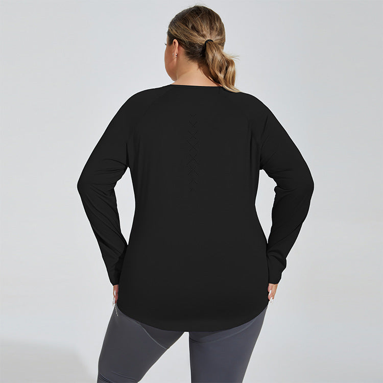 Large Size Loose Thigh-length Thin Yoga Wear Mesh Beauty Back Breathable Top