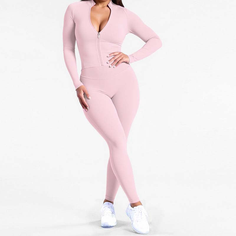 Slimming Long-Sleeve Yoga And Fitness Pants Set