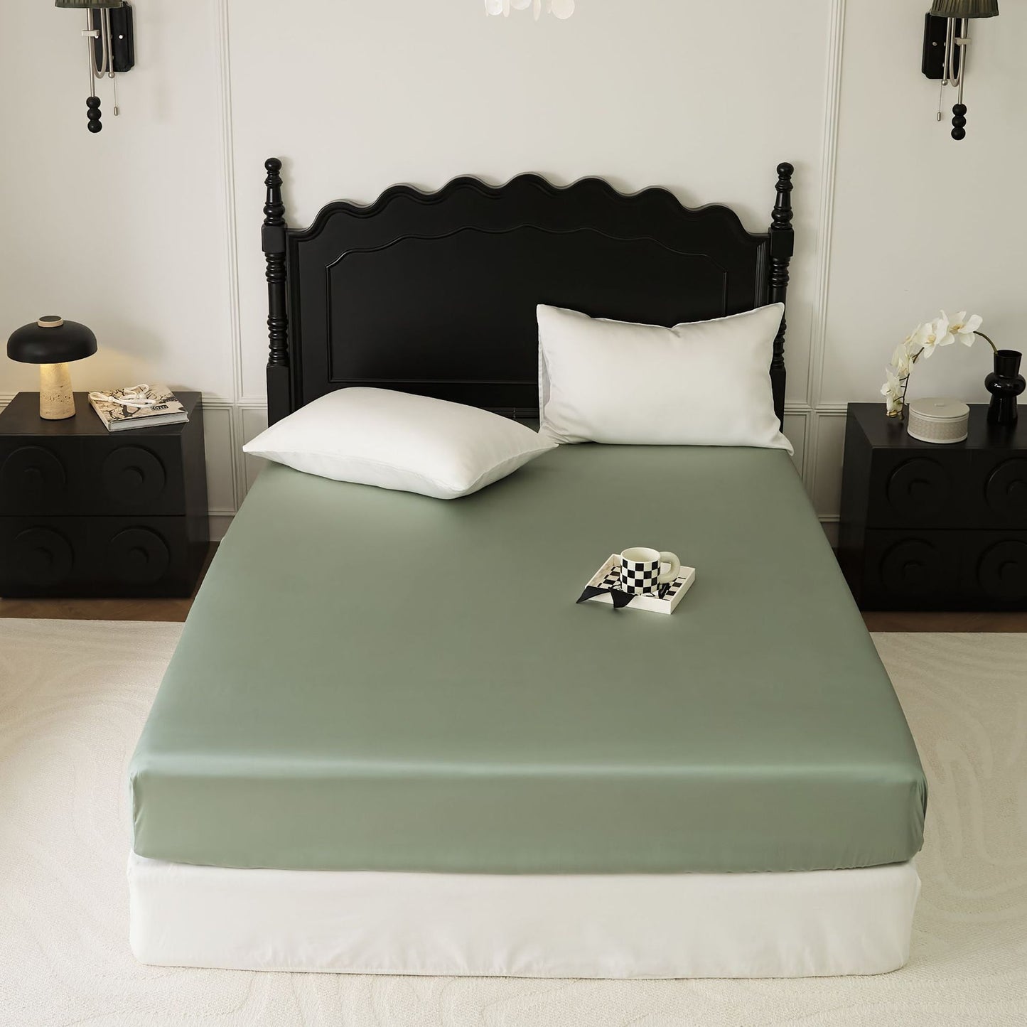 Cooling Solid-color Pillowcase Single Bed Sheet And Fitted Sheet