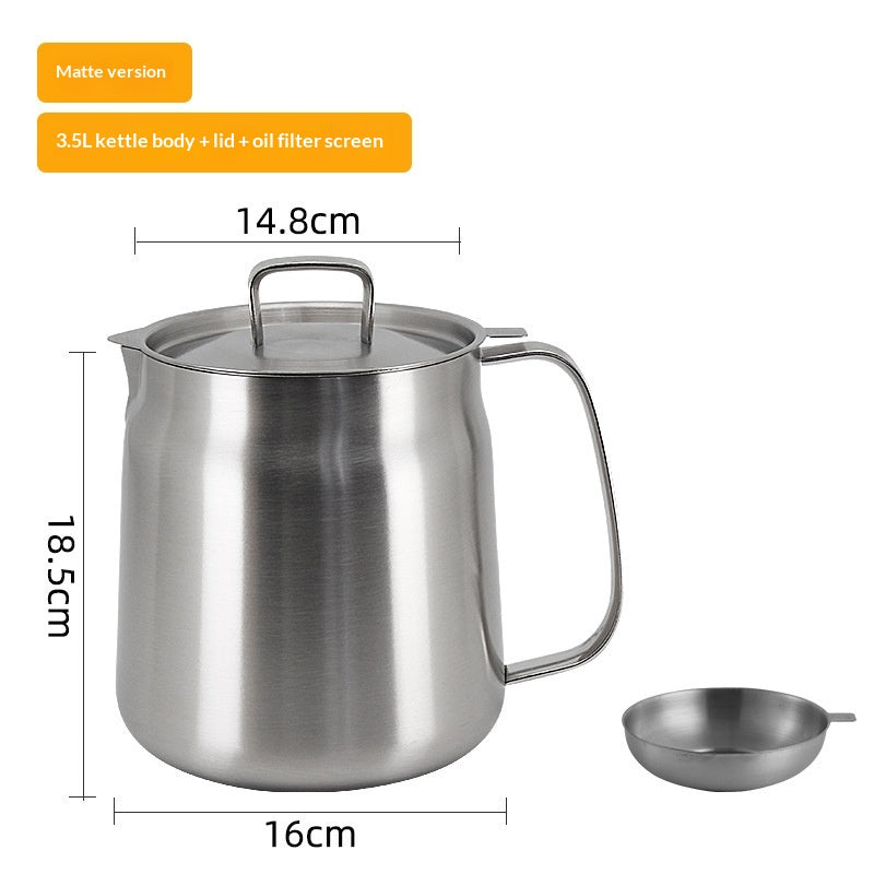 Thickened Stainless Steel Large-capacity Oil Strainer Jug For The Kitchen
