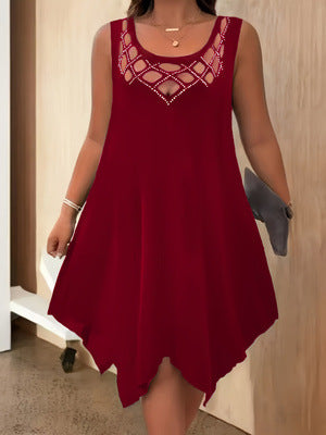 Summer New Womens Fashion Solid-Color Dress