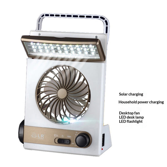 Solar Charging Camping Light With Light Multi-function Mini Fan Tent Lamp Table Lamp