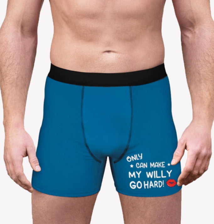 Only Wife Can Make Me Go Hard Personalized Boxer Funny Gift For Him Custom Photo