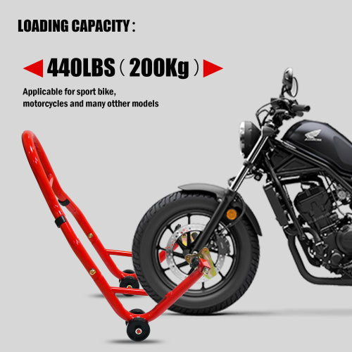 Motorcycle Stand Lift 440lbs Front Rear Combo Stand Lift Stand Front Wheel Fork Stand Rear U K Fork Swingarm Spool Stand Compatible With Most   Motorcycles
