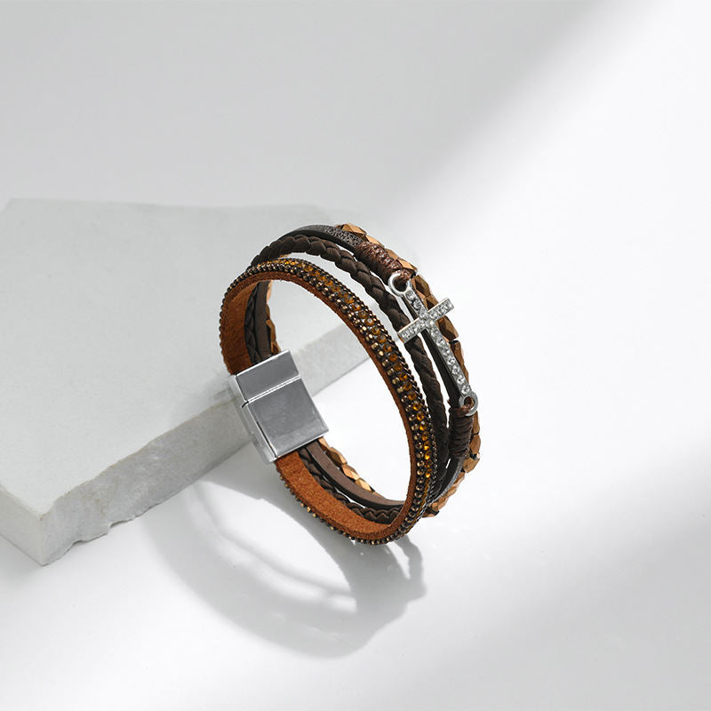 Bracelet Strong Magnetic Snap Middle East Retro Gang Drill Niche Ethnic Style Hand Accessories