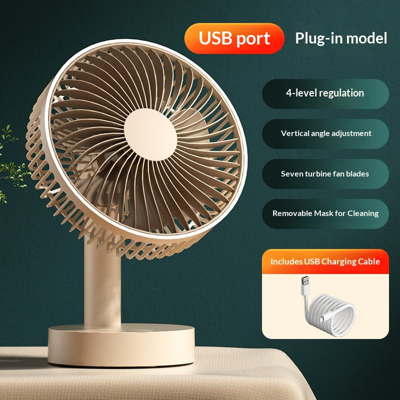 Compact Desktop Charging Fan For Home And Office