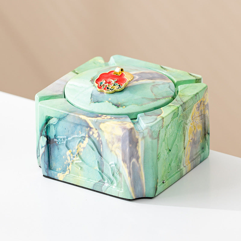 Ceramic Ashtray With Lid Home And Office Decoration