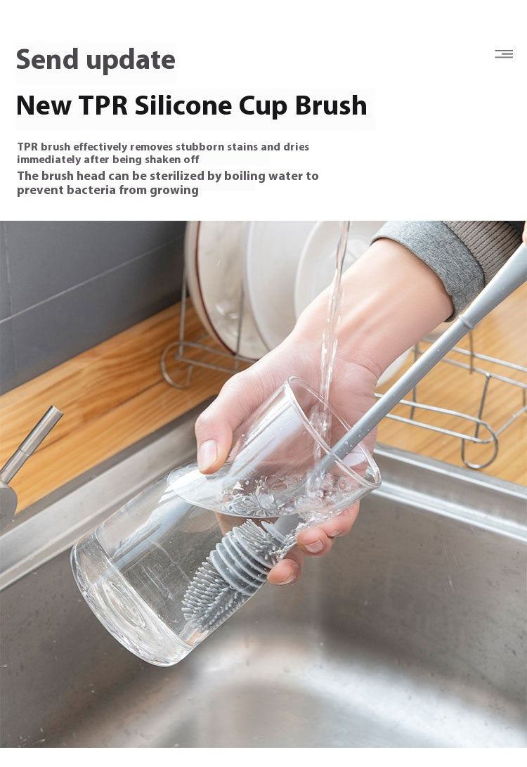 Home Ladle Silicone Cup Brush Cup Cleaning Brush No Dead Angle Gap Plastic Brush Feeding Bottle Glass