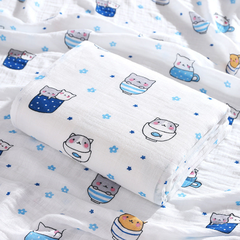 Double-layer Bamboo-cotton Baby Bath Towel Newborn Gauze