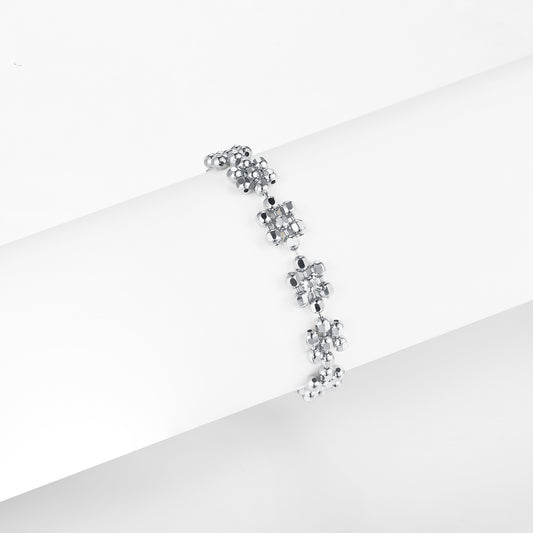 S925 Sterling Silver Flower Ring 0.7g Lightweight 14-21mm Adjustable Clover Design Platinum Gold Rose Gold Plated Gift Box