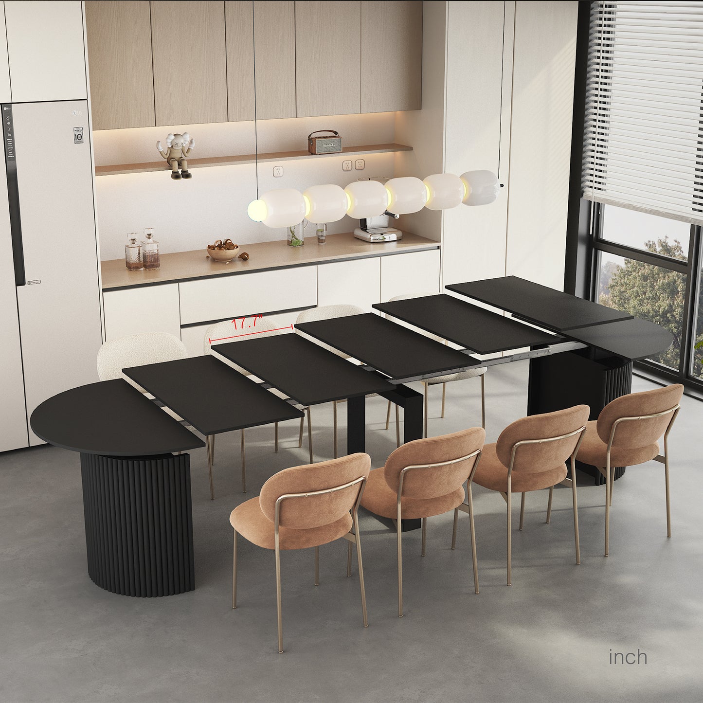 Extendable Foldable Dining Room Table For 1-10 People, Wood Multifunctional Rectangle Expandable Console Kitchen Living Meeting Room Furniture