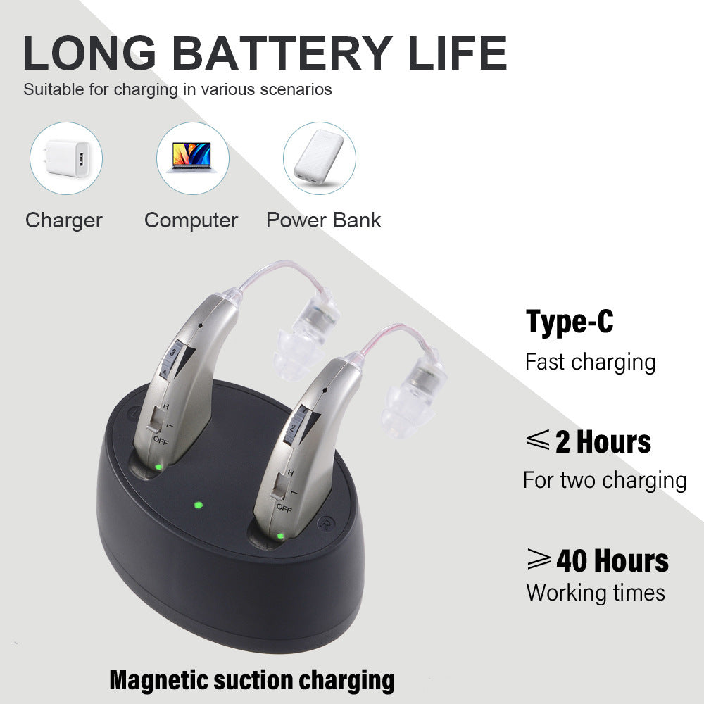 Simple Charging Bin Behind-the-ear Aid Headset