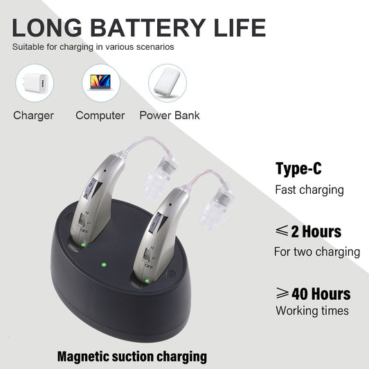 Simple Charging Bin Behind-the-ear Aid Headset