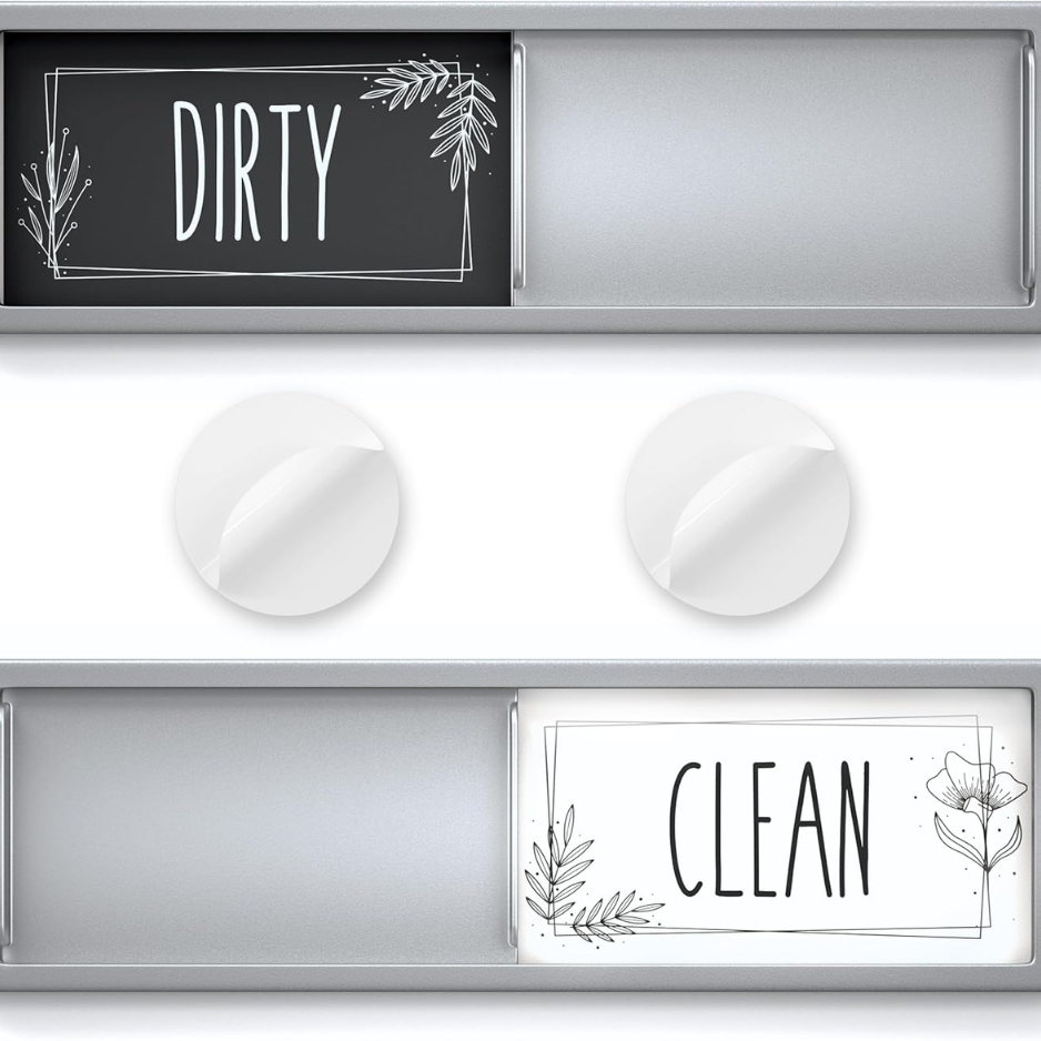Premium Dishwasher Clean Dirty Magnet Sign - Smooth Sliding Indicator For Kitchen Organization