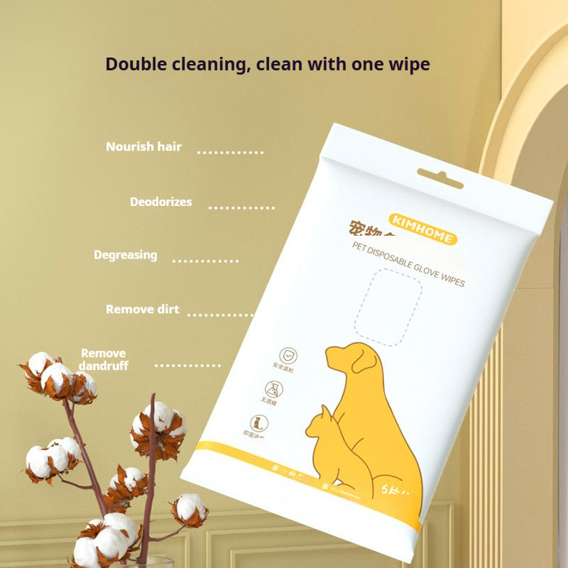 Pet No Wash Gloves Cat Bathing Pet Wipes