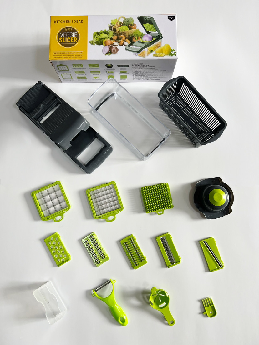 16 In 1 Vegetable Chopper Fruit Salad Mandolin Slicer Food Dicer Cutter Peeler