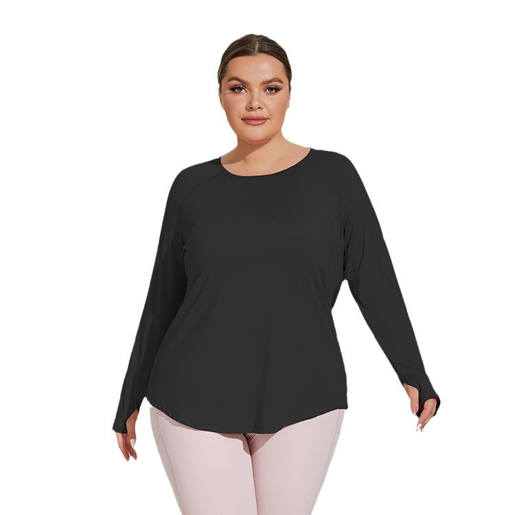 Large Size Loose Thigh-length Thin Yoga Wear Mesh Beauty Back Breathable Top