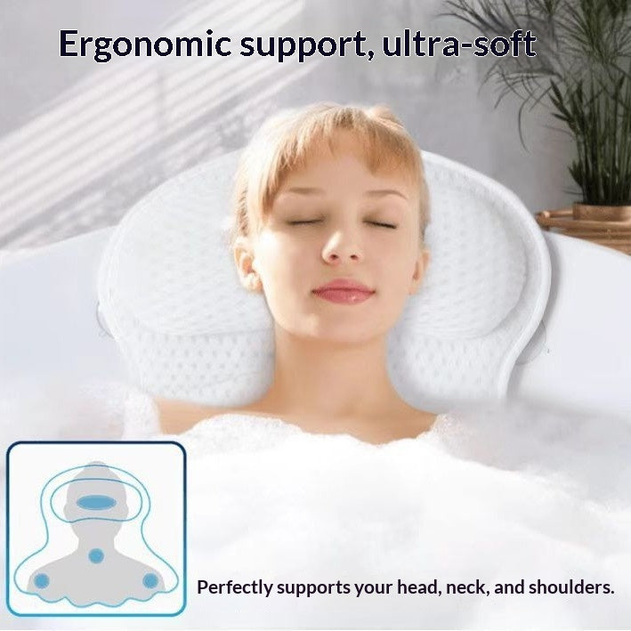 Machine-washable 4D Bath Pillow Bathtub Cushion Bathroom Pillow
