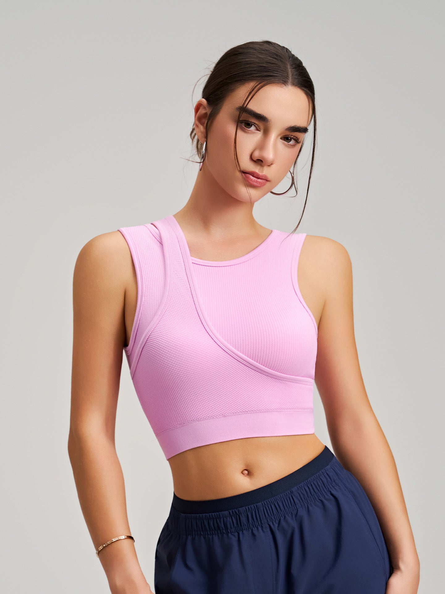 New Stunning Integrated Sports Bra Tank Top For Women, Shockproof Yoga & Fitness Top, Wearable Outside For Workouts