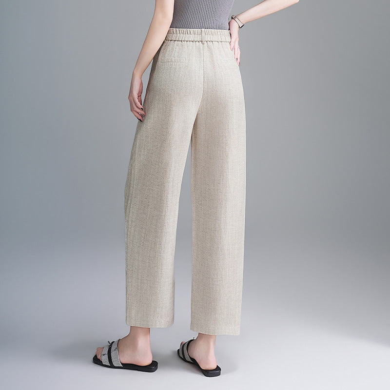 High-waisted Figure-flattering Fashion Casual Pants Cropped Trousers