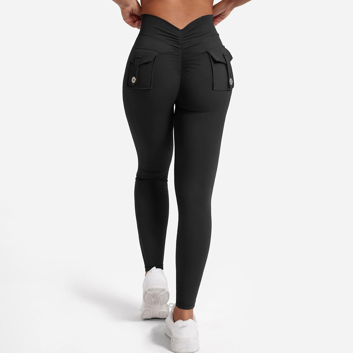 Peach Hip Yoga Pants Pocket Sweet Cool Workwear For Women